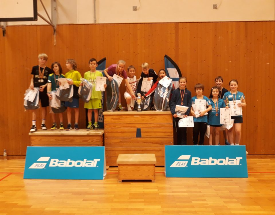 Foto von der Siegerehrung der Endrunde des Babolat Mini Cup 2018