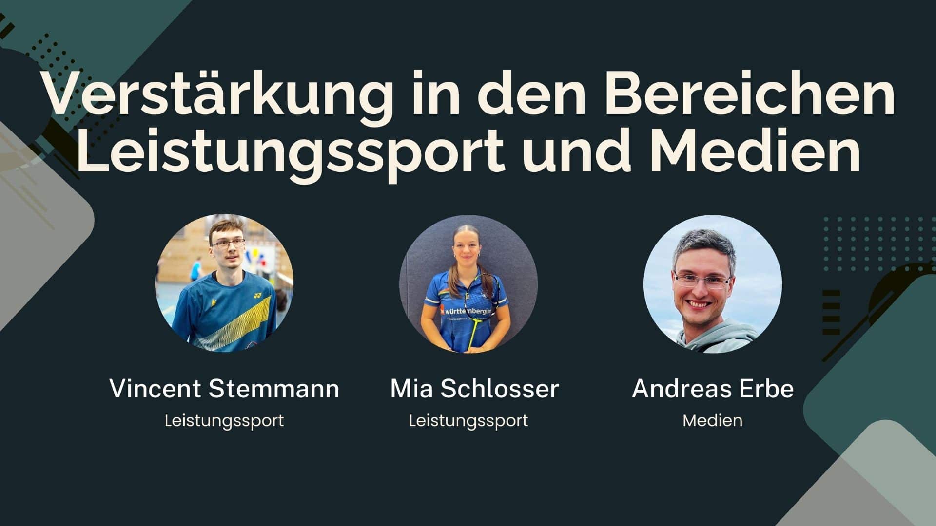 Verstärkung in den Bereichen Leistungssport und Medien